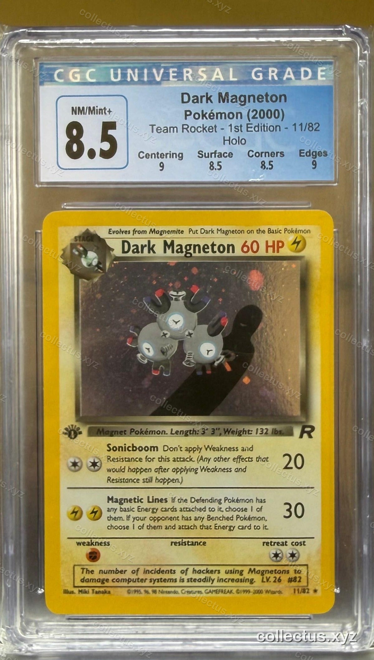 Dark Magneton - Team Rocket 11, 1st Edition Holo, CGC 8.5